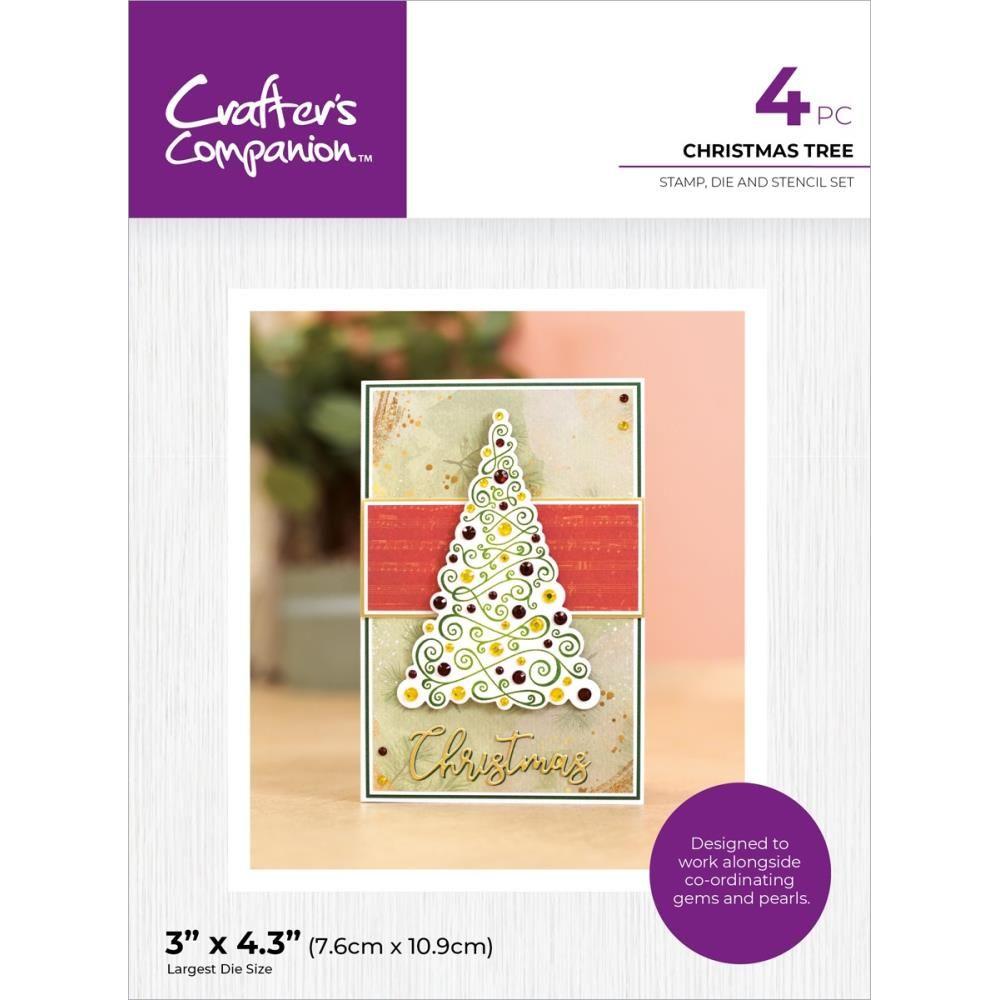 Crafter's Companion Christmas Tree Stamp, Die, And Stencil Set cc-std-sten-chtr