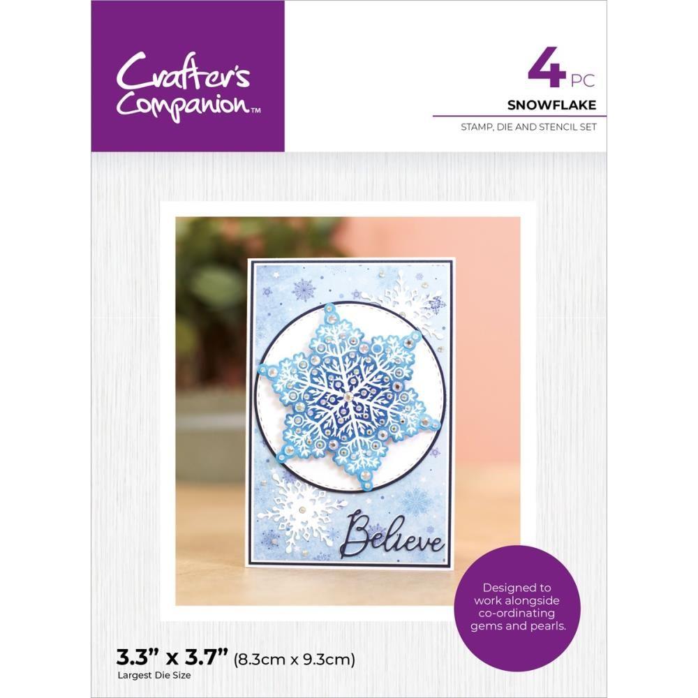 Crafter's Companion Snowflake Stamp, Die, And Stencil Set cc-std-sten-snf