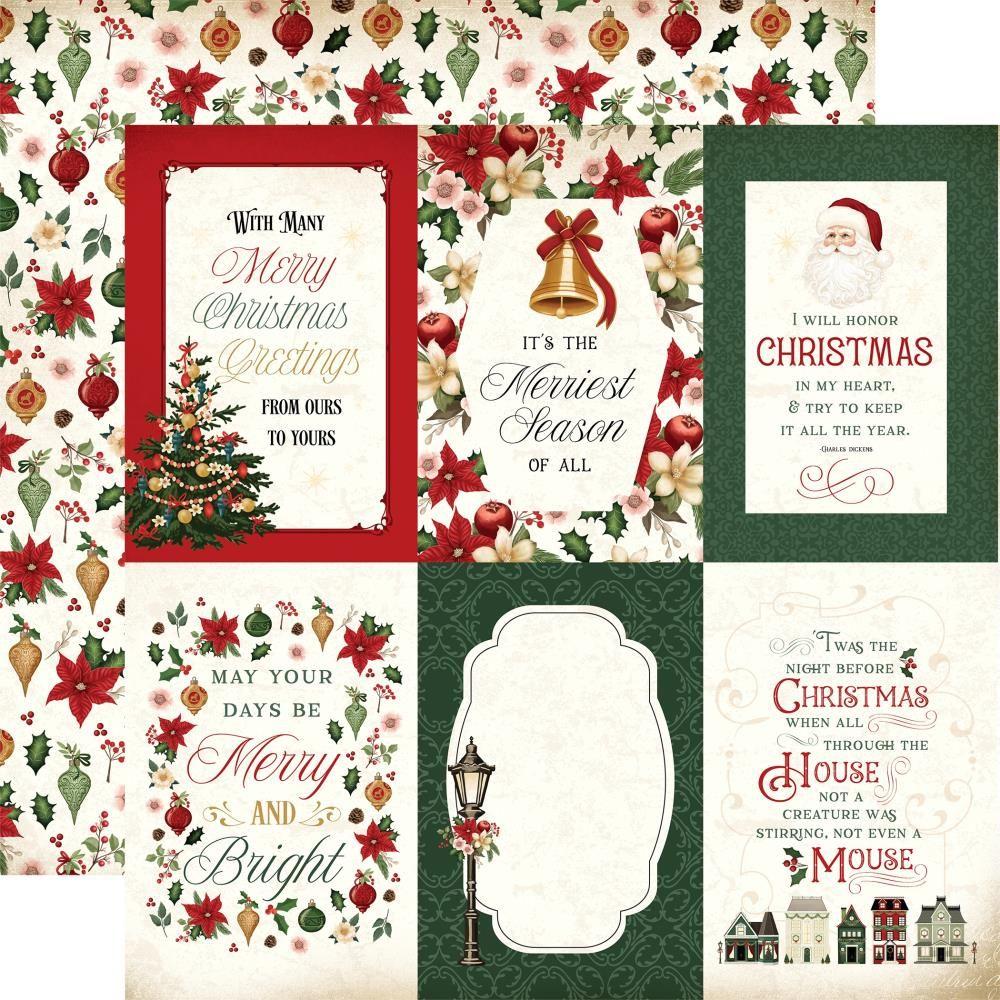 Carta Bella A Vintage Christmas 12 x 12 Collection Kit cbvc384016 4X6 Journaling Cards