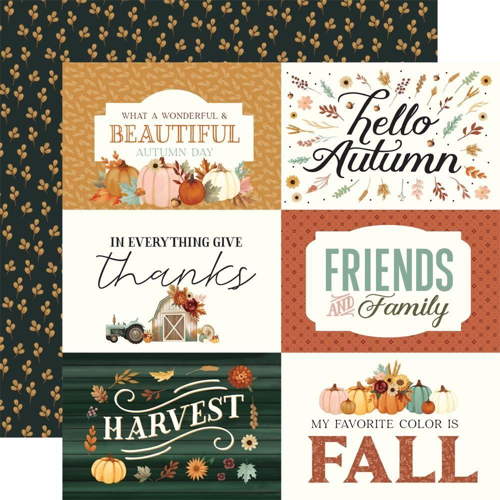 Carta Bella Harvest 12 x 12 Collection Kit cbhv380016 6X4 Journaling Cards