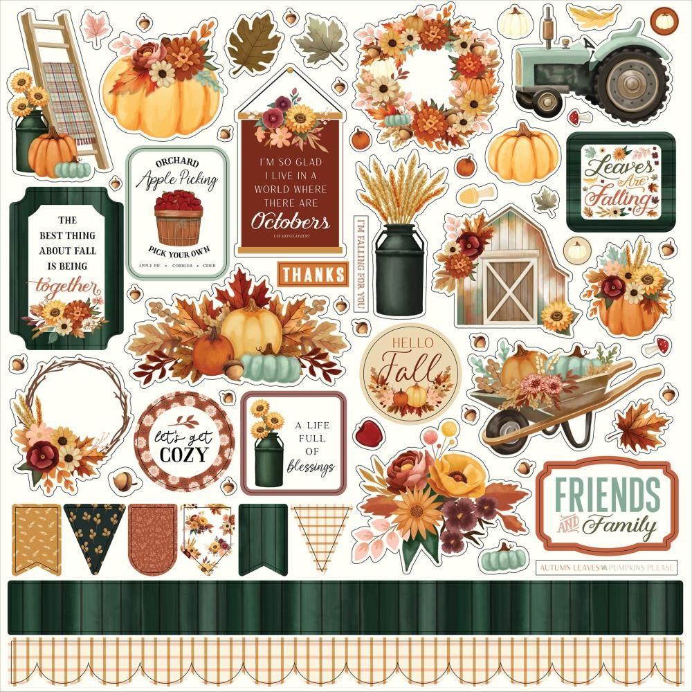 Carta Bella Harvest 12 x 12 Collection Kit cbhv380016 Cardstock Stickers