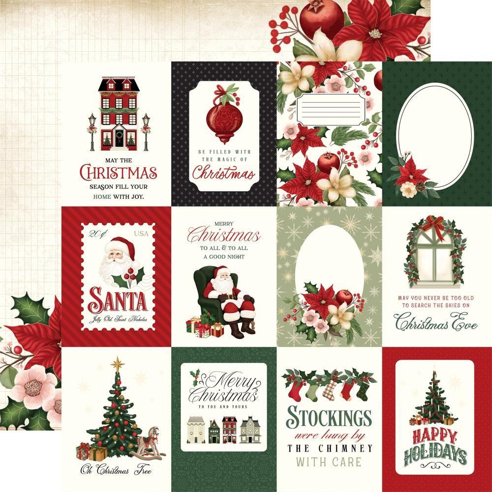 Carta Bella A Vintage Christmas 12 x 12 Collection Kit cbvc384016 3X4 Journaling Cards