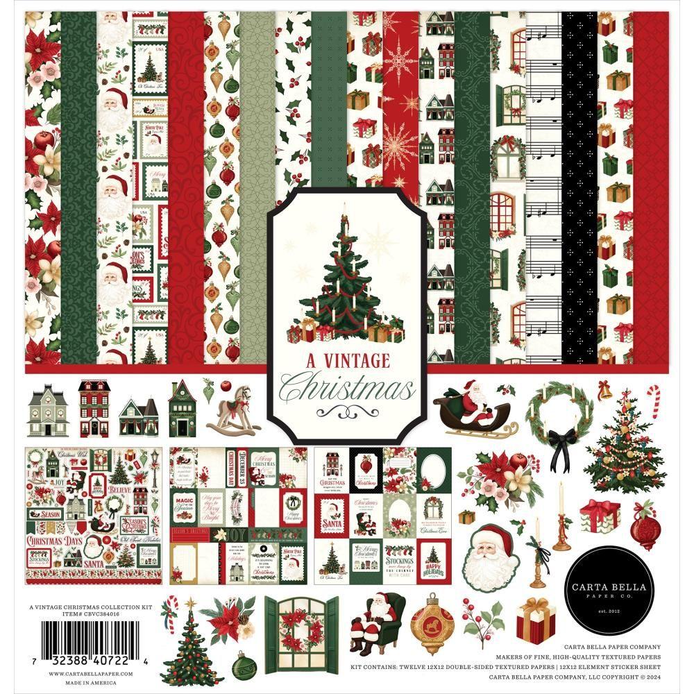 Carta Bella A Vintage Christmas 12 x 12 Collection Kit cbvc384016