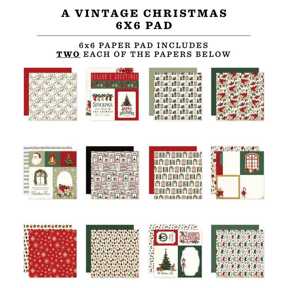 Carta Bella A Vintage Christmas 6 x 6 Paper Pad cbvc384023 Detailed View