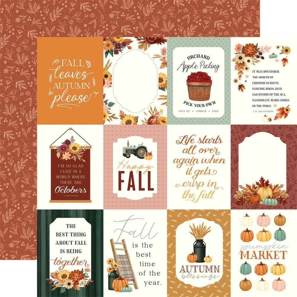 Carta Bella Harvest 12 x 12 Collection Kit cbhv380016 3X4 Journaling Cards