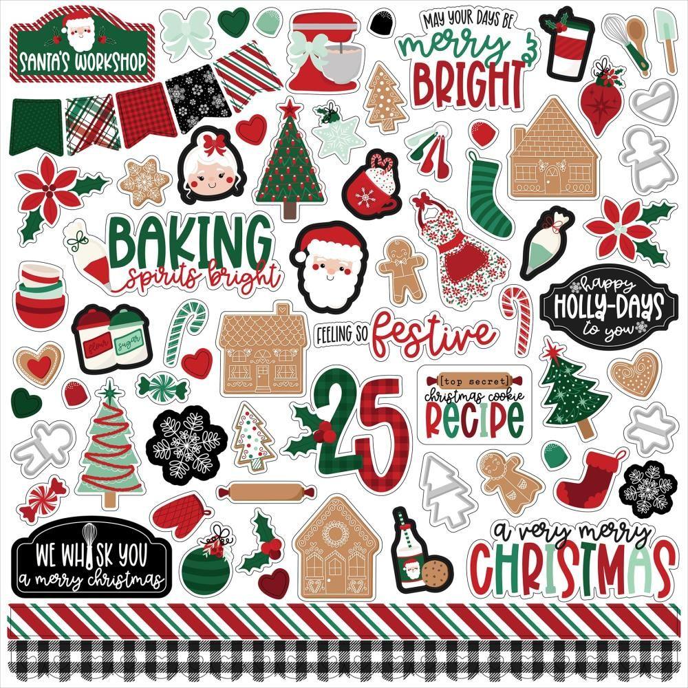 Echo Park Baking Spirits Bright 12 x 12 Collection Kit bsb388016 Cardstock Stickers