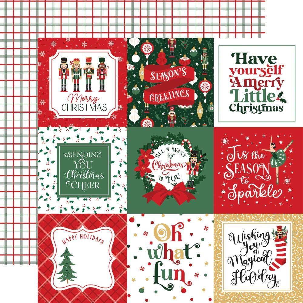 Echo Park Nutcracker Christmas 12 x 12 Collection Kit nc387016 4X4 Journaling Cards