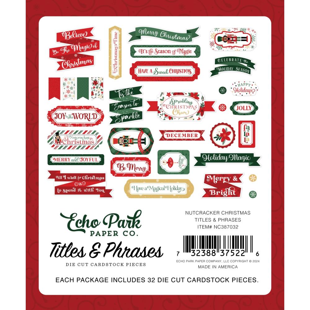 Echo Park Nutcracker Christmas Titles And Phrases nc387032 Packaging Image