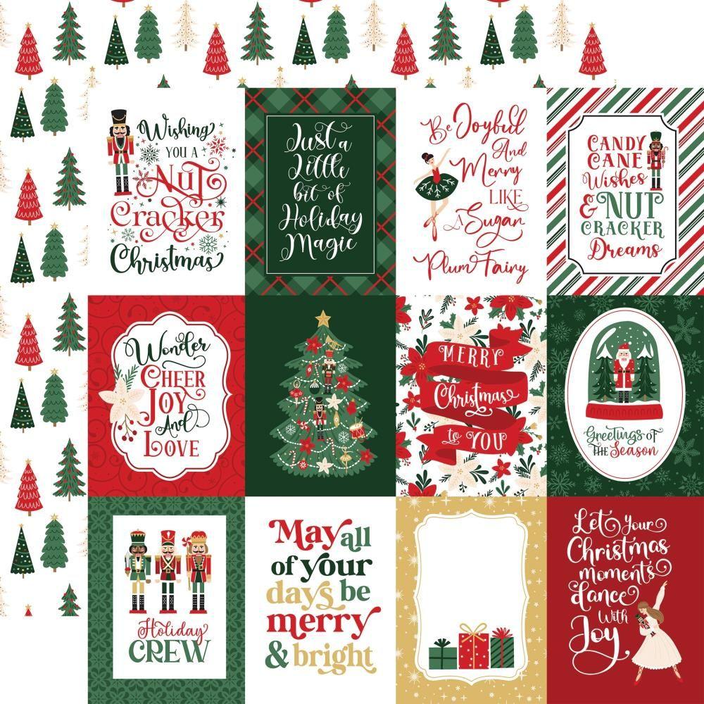 Echo Park Nutcracker Christmas 12 x 12 Collection Kit nc387016 3X4 Journaling Cards