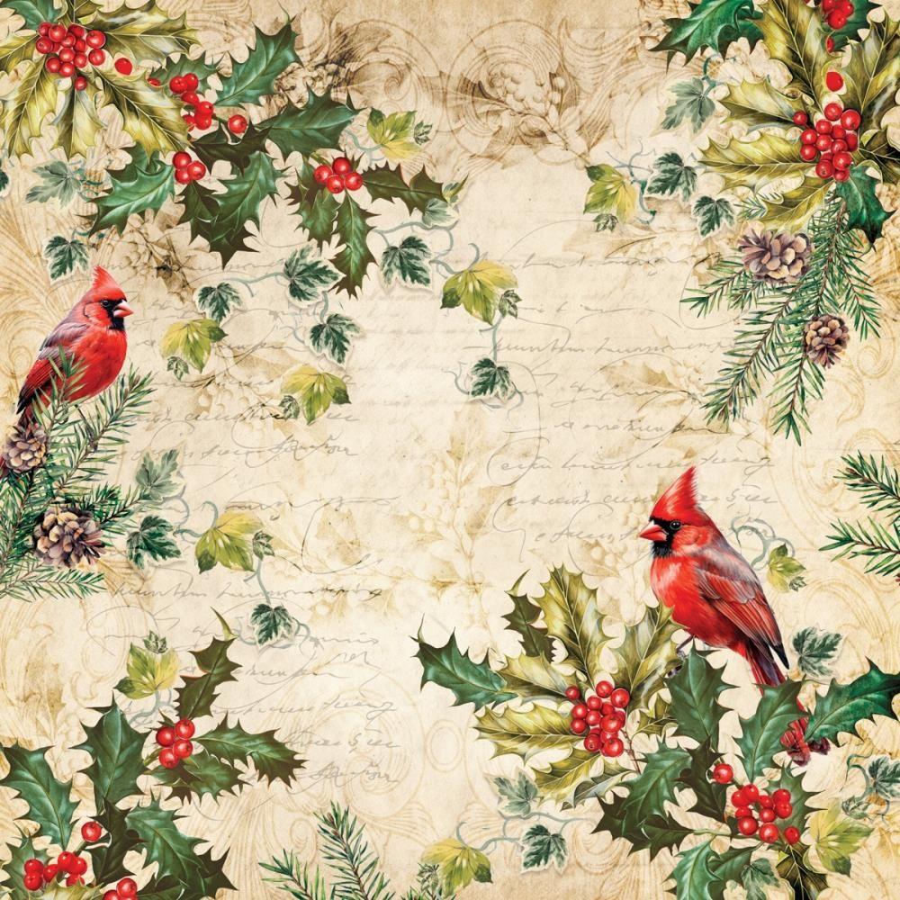 Crafter's Companion Holly And Ivy 8 x 8 Vellum Pad ng-hai-vel8 Winter Cardinal