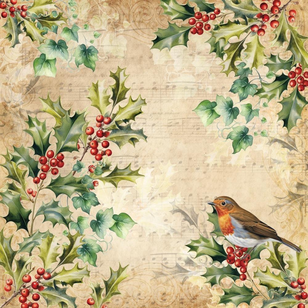 Crafter's Companion Holly And Ivy 8 x 8 Vellum Pad ng-hai-vel8 Christmas Carol Notes