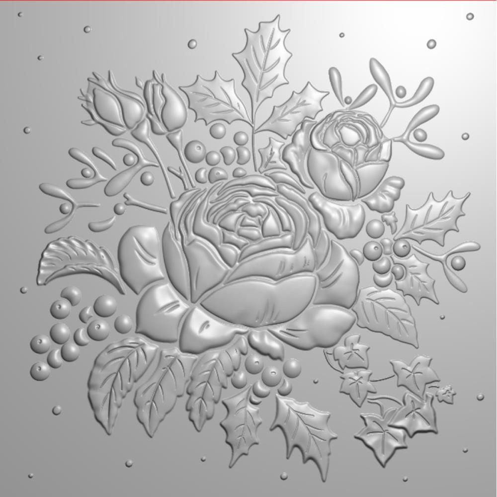 Crafter's Companion Christmas Sparkle 3D Embossing Folder s-cr-ef5.5-3d-chro Detailed View