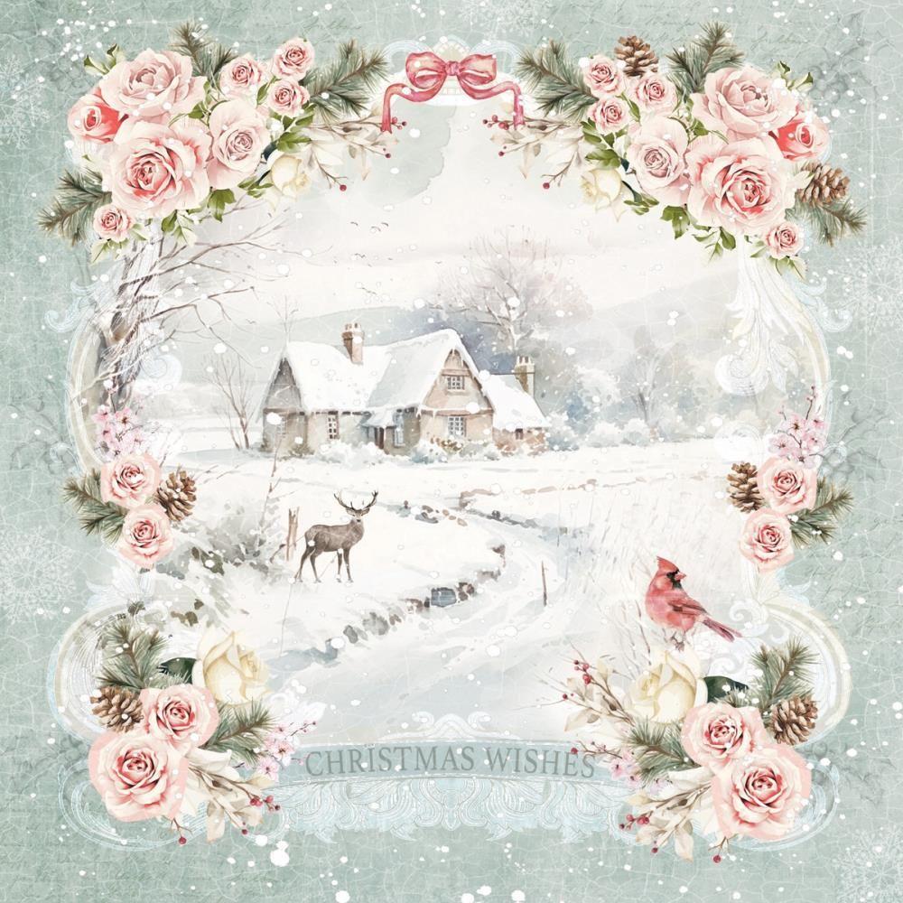 Crafter's Companion Christmas Rose 6 x 6 Paper Pad s-cr-pad6 Christmas Wishes