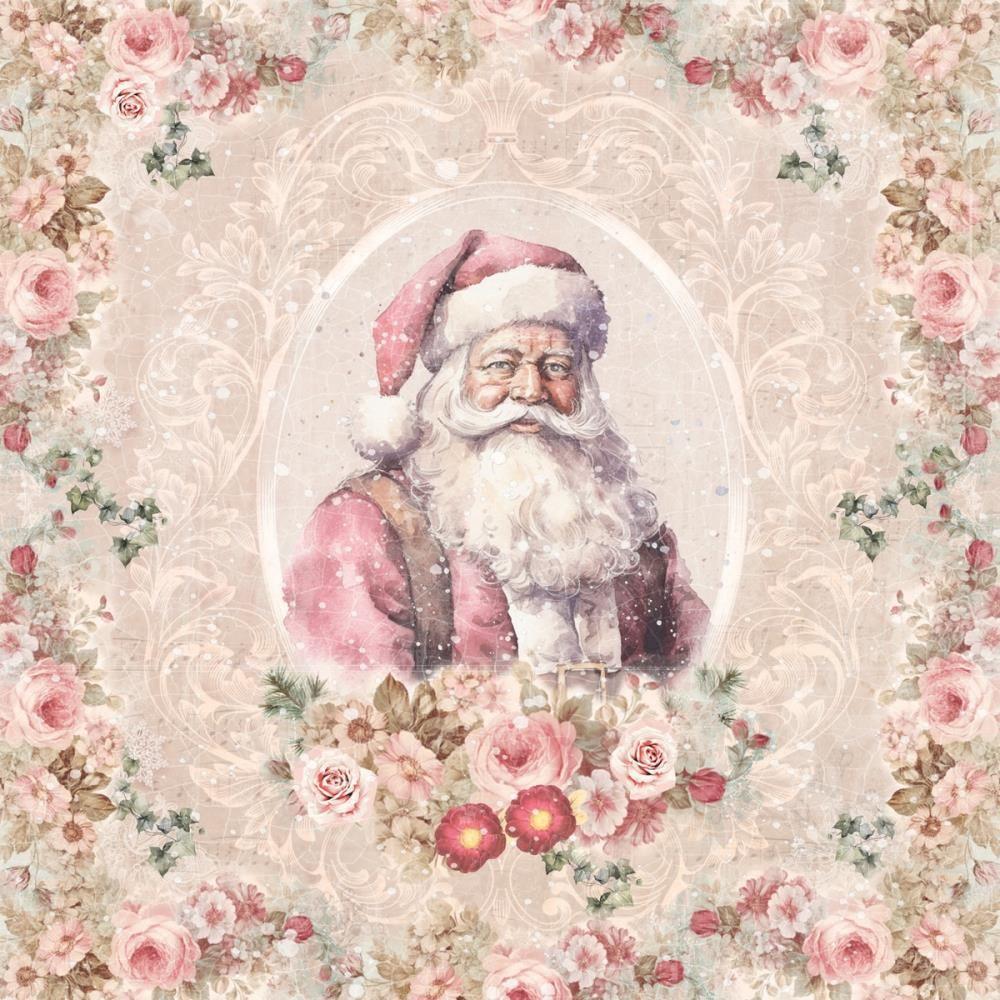 Crafter's Companion Christmas Rose 6 x 6 Paper Pad s-cr-pad6 Vintage Santa Portrait