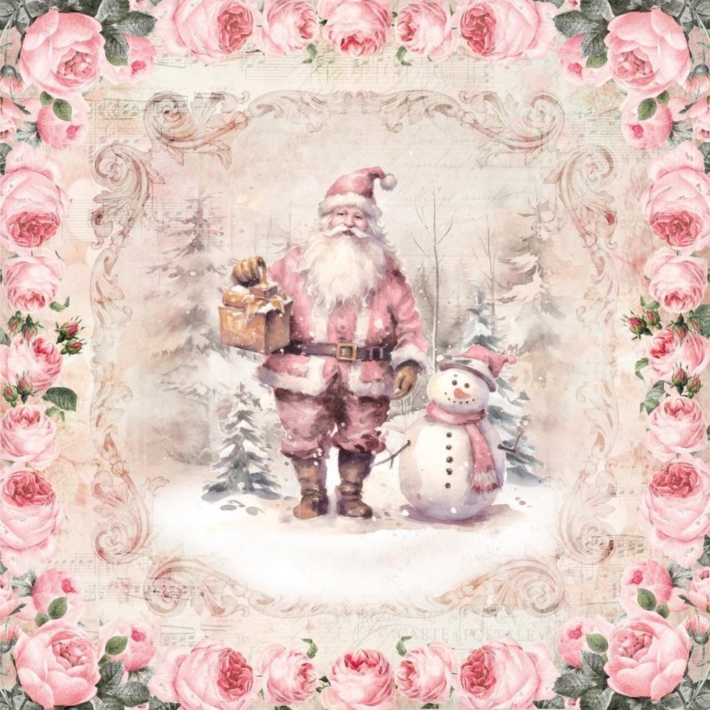 Crafter's Companion Christmas Rose 6 x 6 Paper Pad s-cr-pad6 Walking Santa Snowman