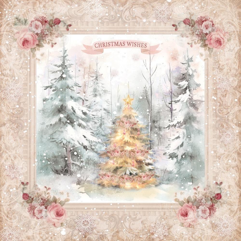 Crafter's Companion Christmas Rose 6 x 6 Paper Pad s-cr-pad6 Snowy Christmas Tree