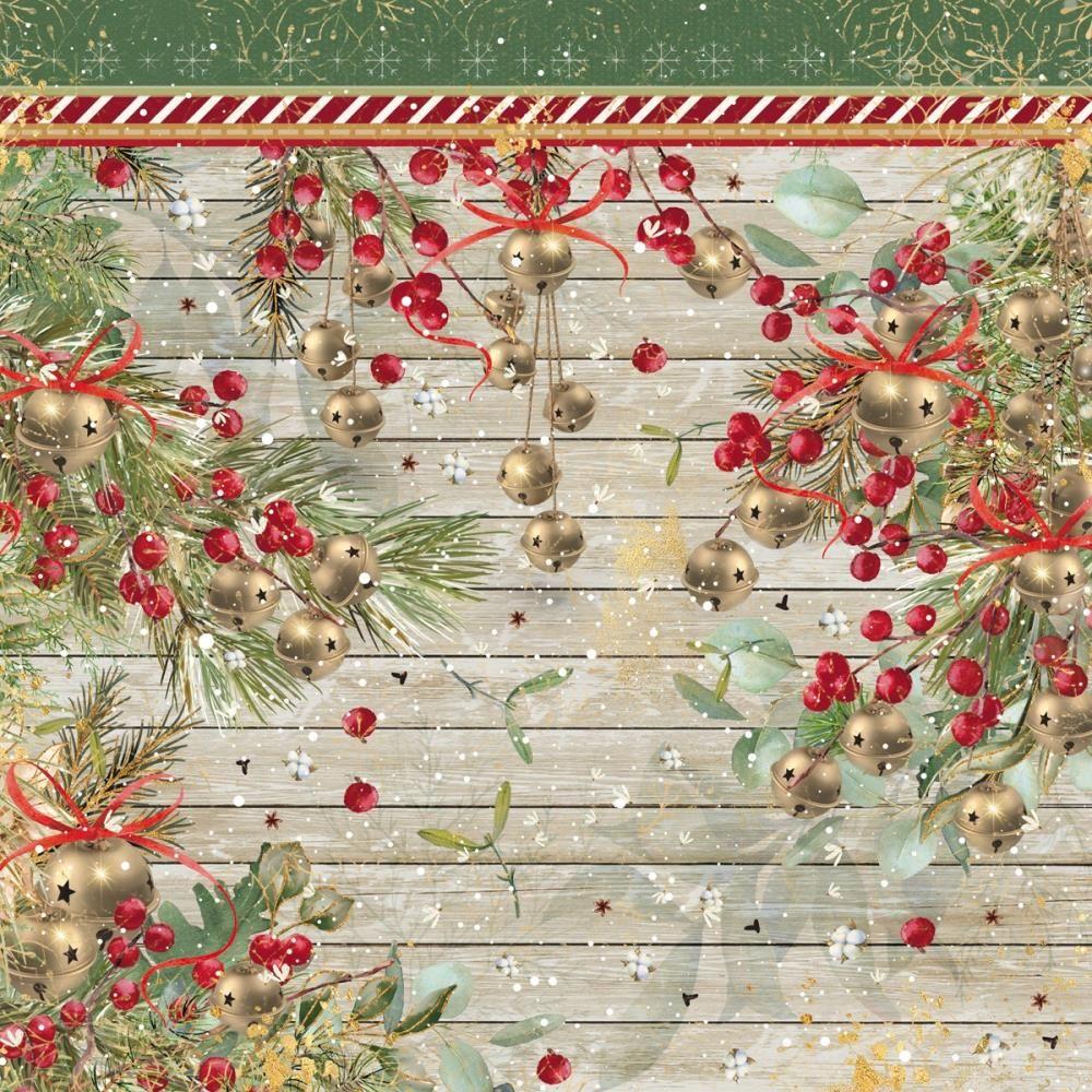 Crafter's Companion Jingle All The Way 12 x 12 Paper Pad jatw-pad12 Woodpanel Christmas Bells