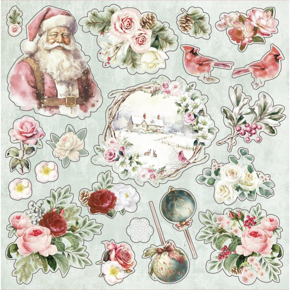 Crafter's Companion Christmas Rose 8 x 8 Topper Pad s-cr-top8 Vintage Santa