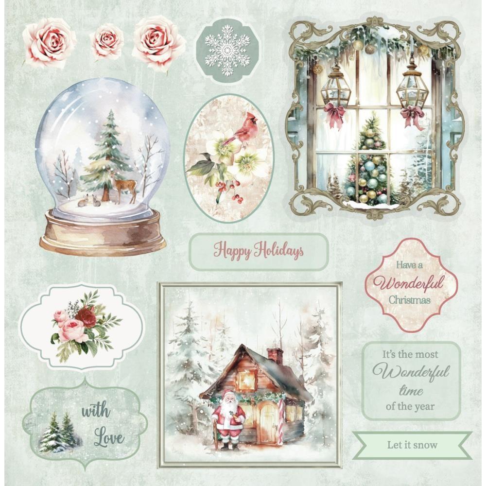 Crafter's Companion Christmas Rose 8 x 8 Topper Pad s-cr-top8 Snow globe