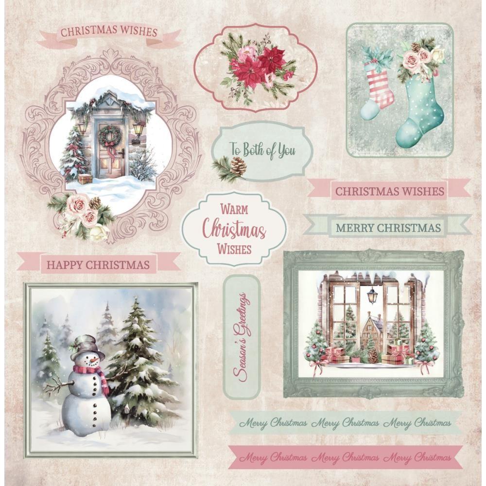 Crafter's Companion Christmas Rose 8 x 8 Topper Pad s-cr-top8 Warm Holiday Wishes Sentiments