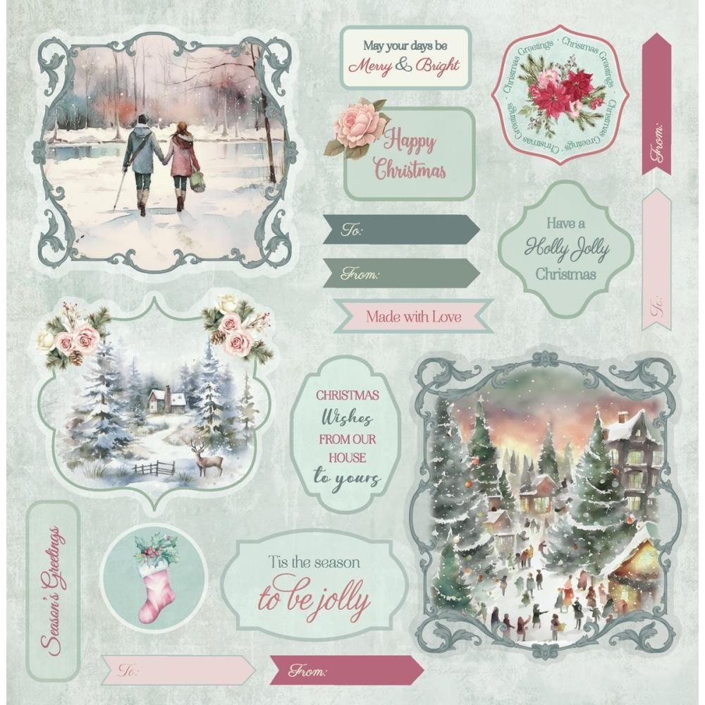 Crafter's Companion Christmas Rose 8 x 8 Topper Pad s-cr-top8 Holiday Romance