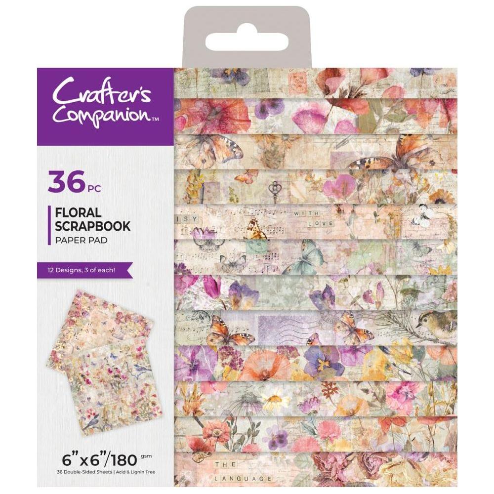 Crafter’s Companion Floral Scrapbook 6 x 6 Paper Pad cc-pad6-flsc