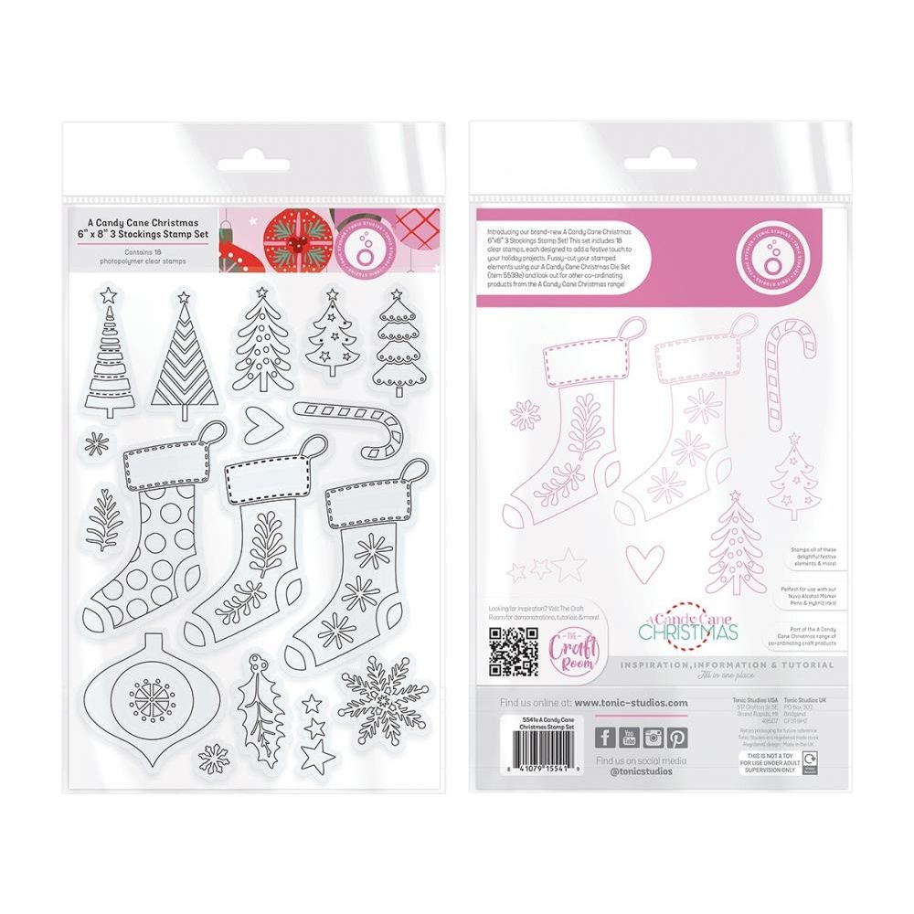 Tonic Candy Cane Clear Stamps 5541e Packaging