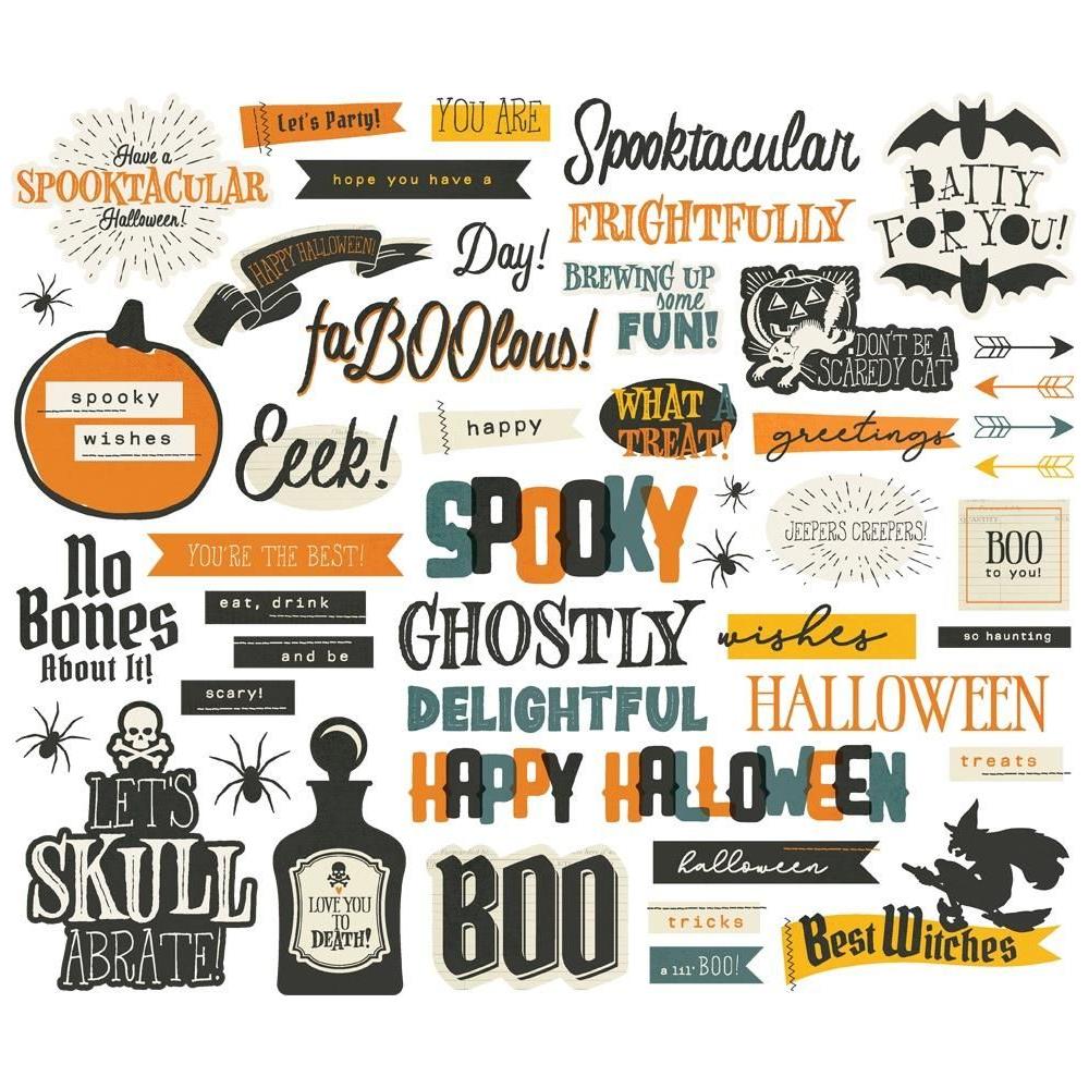 Simple Stories Vintage Scary Stories Sentiment Bits And Pieces 22819 Halloween Sentiments