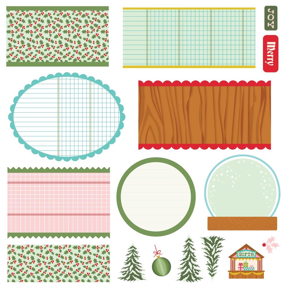 Simple Stories Snow Pine Lodge Card Kit 23132 Focal Pieces