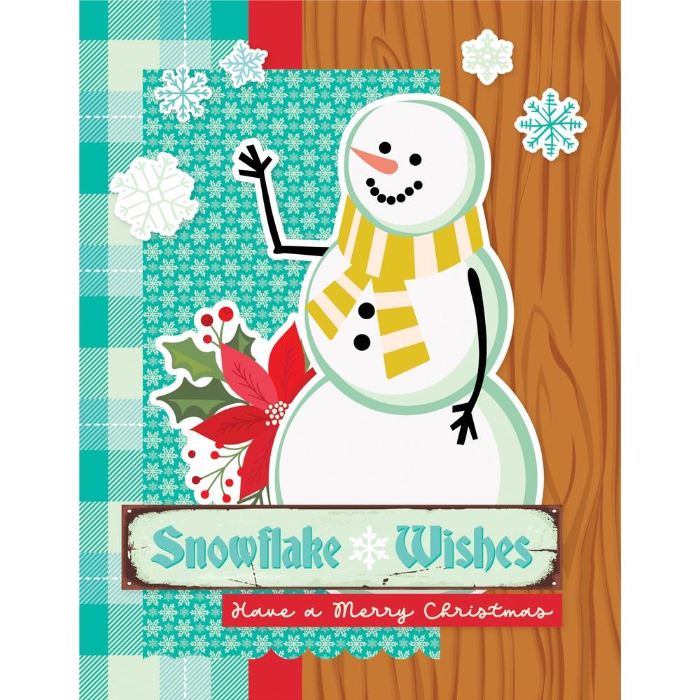 Simple Stories Snow Pine Lodge Card Kit 23132 Snowman Snowflake Wishes Card