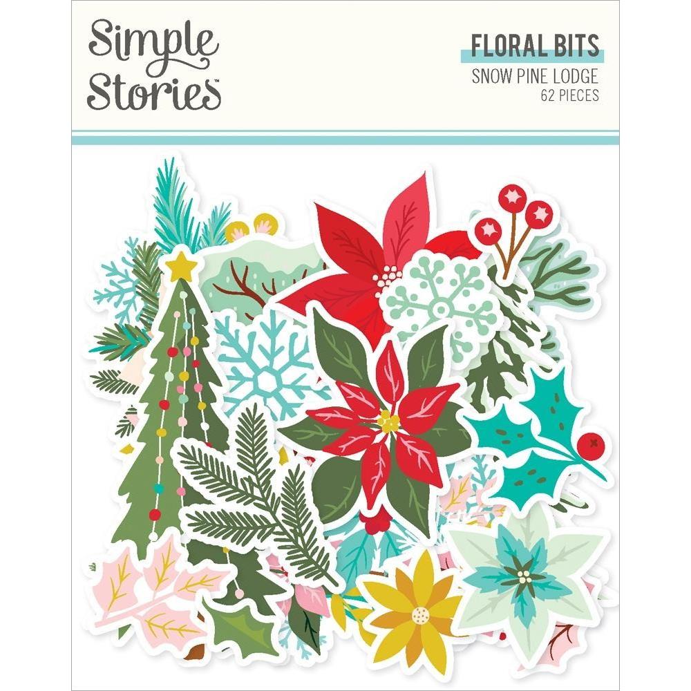 Simple Stories Snow Pine Lodge Floral Bits And Pieces 23121