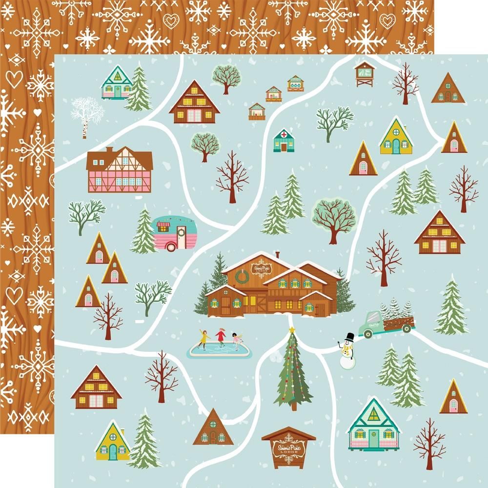 Simple Stories Snow Pine Lodge 12 x 12 Collection Kit 23100 Snowflake Wishes