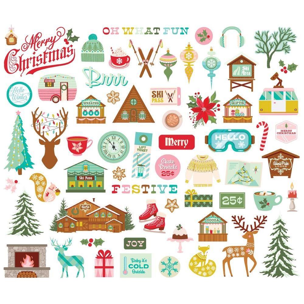 Simple Stories Snow Pine Lodge Bits And Pieces 23118 Christmas Sentiments