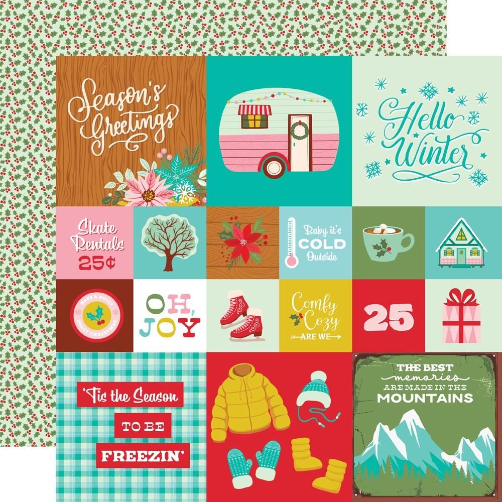 Simple Stories Snow Pine Lodge 12 x 12 Collection Kit 23100 2X2/4X4 Elements