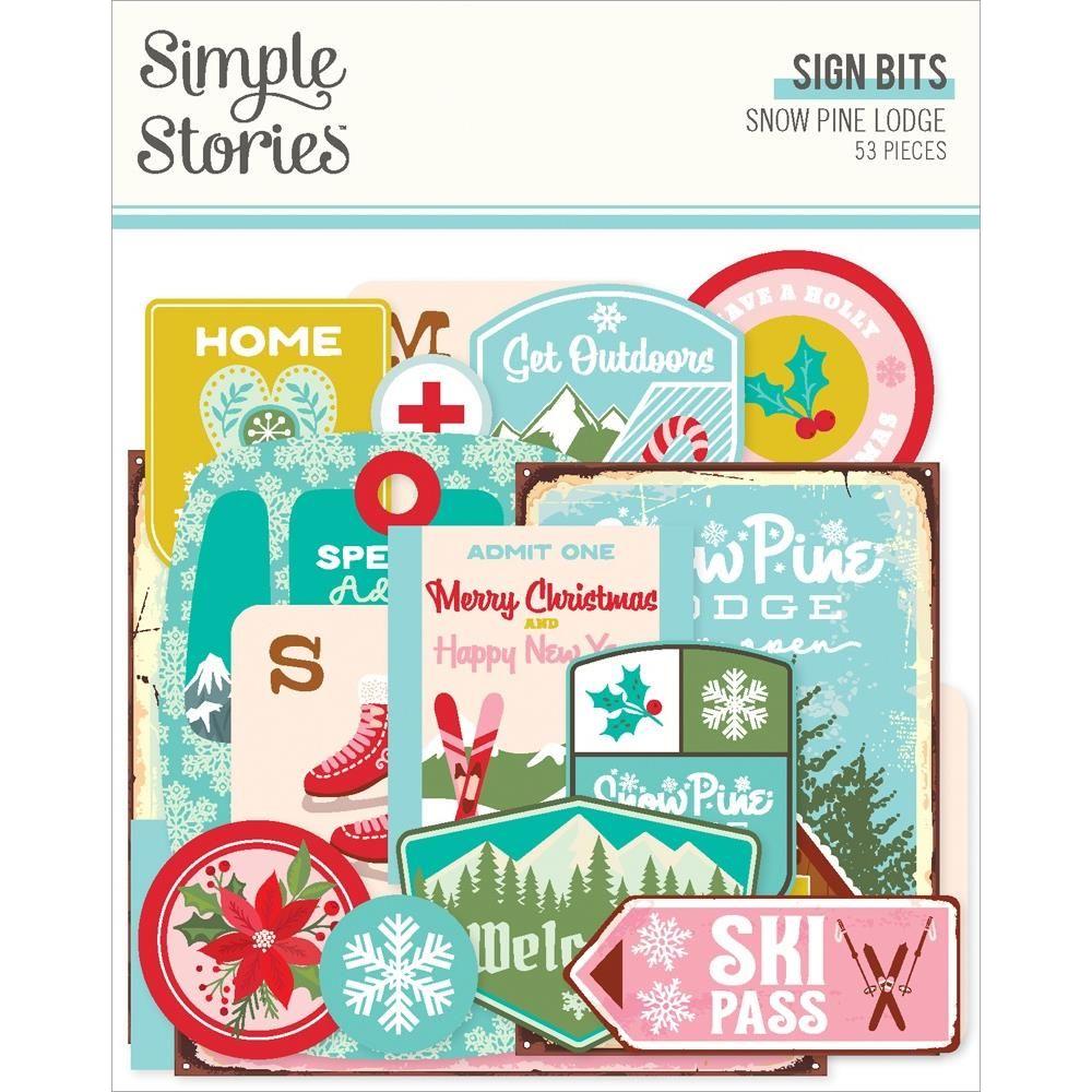 Simple Stories Snow Pine Lodge Sign Bits And Pieces 23120