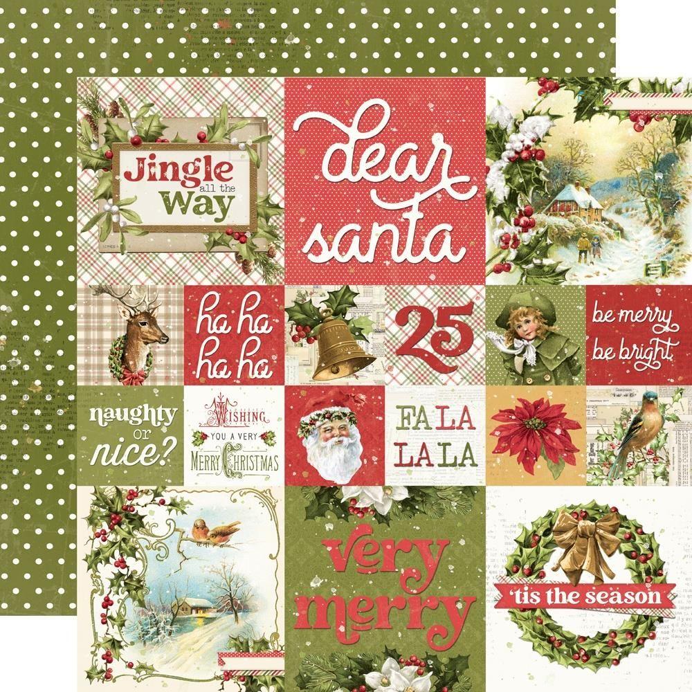 Simple Stories Vintage Yuletide 12 x 12 Collector's Essential Kit 23201 2X2/4X4 Elements