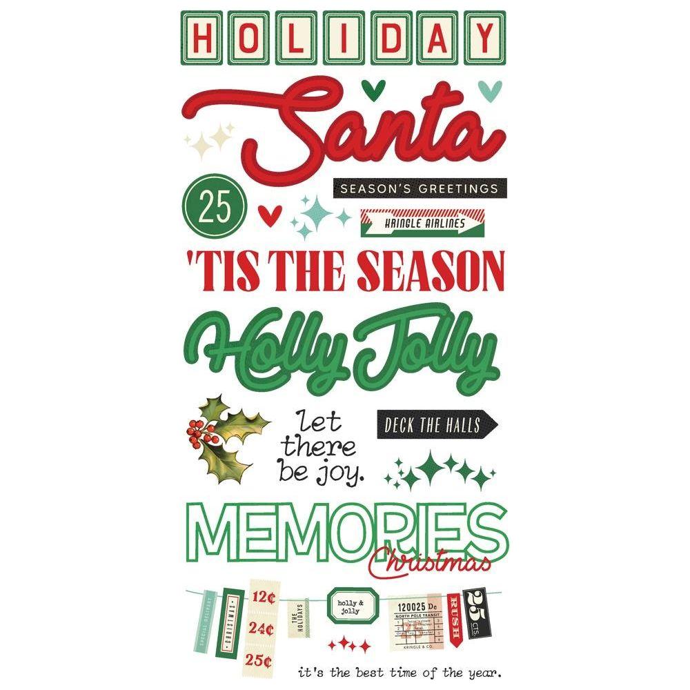 Simple Stories Vintage Holly Jolly Foam Stickers 23325 Tis The Season