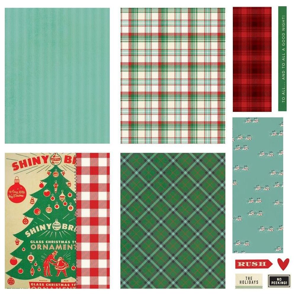 Simple Stories Vintage Holly Jolly Card Kit 23332 Christmas Plaid