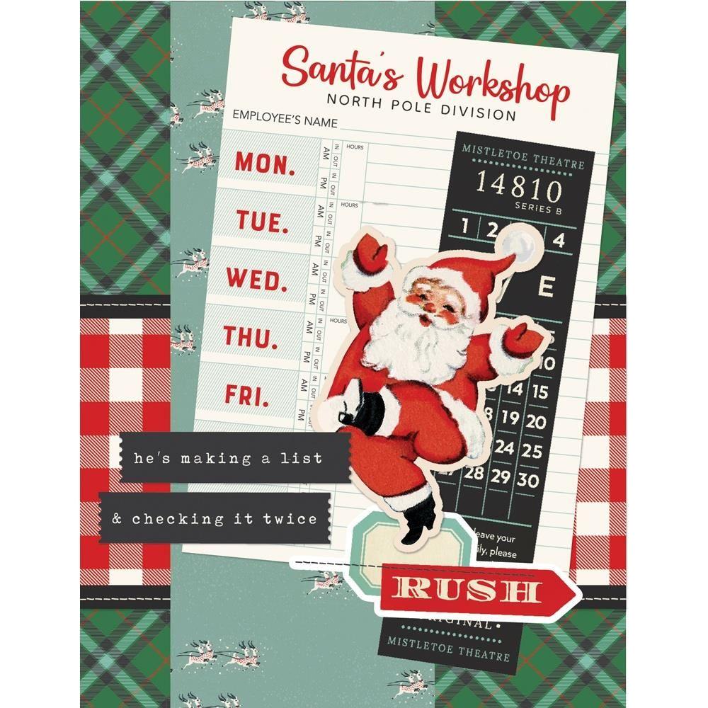 Simple Stories Vintage Holly Jolly Card Kit 23332 Santa's Workshop