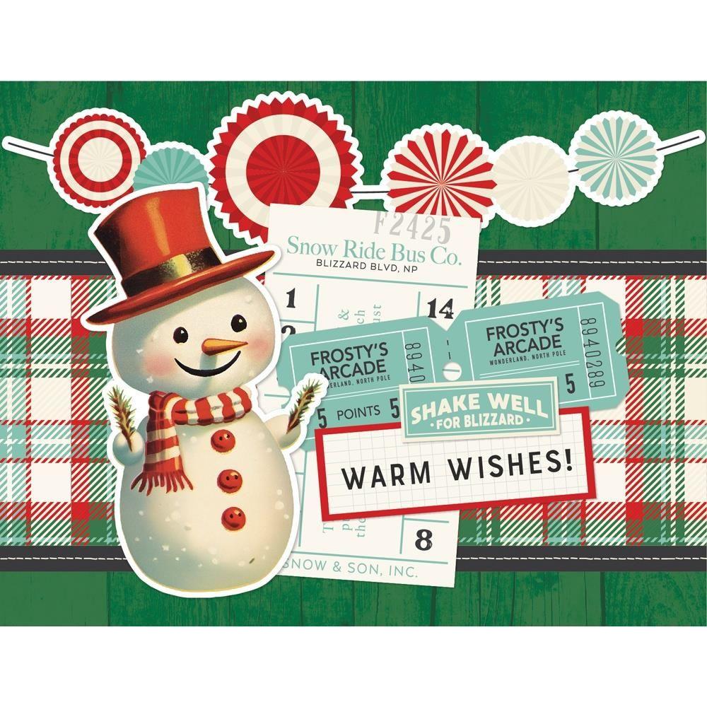 Simple Stories Vintage Holly Jolly Card Kit 23332 Snowman