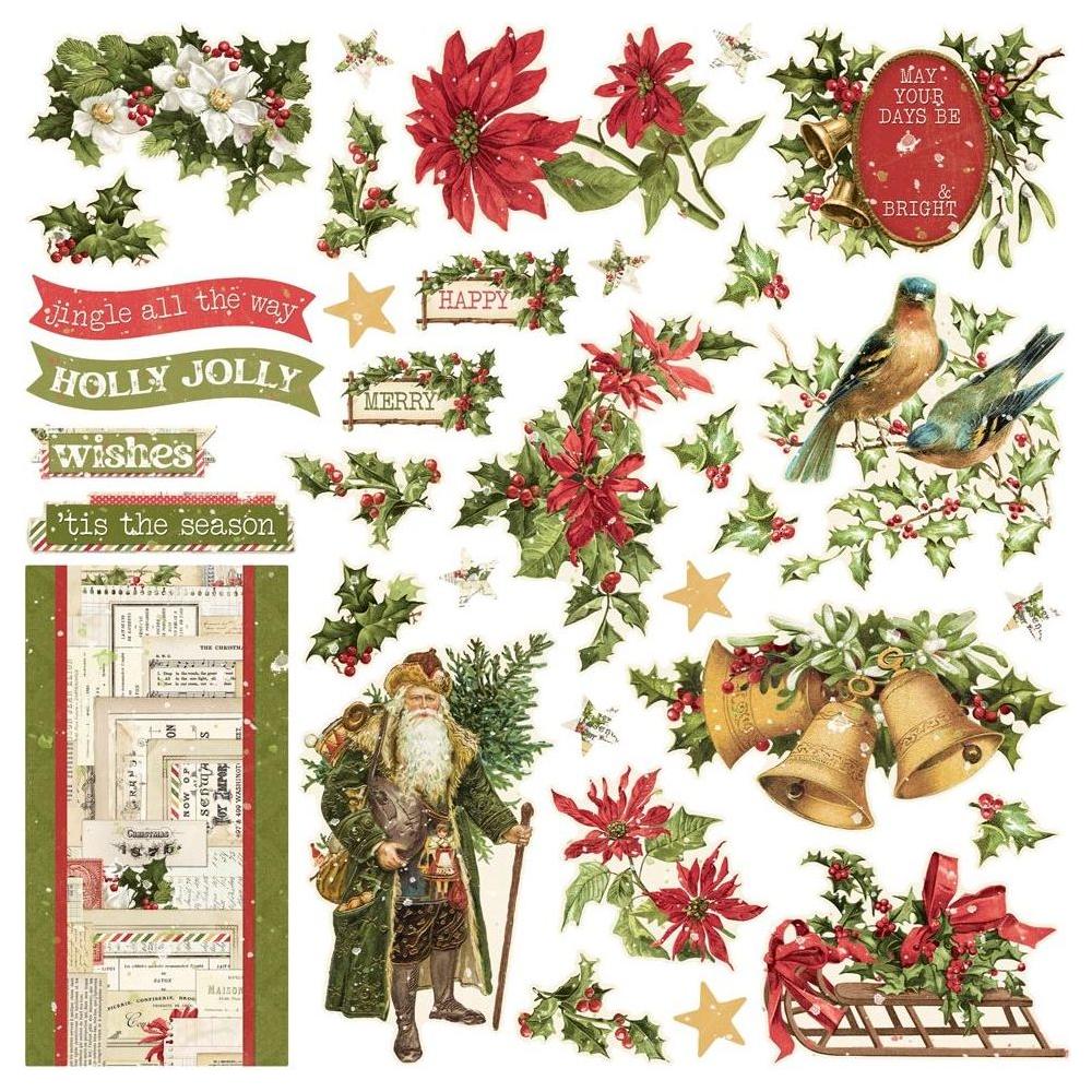 Simple Stories Vintage Yuletide Card Kit 23236 Christmas Holly