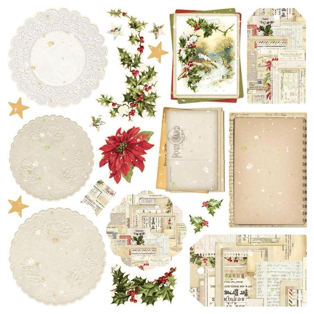 Simple Stories Vintage Yuletide Card Kit 23236 Holiday Doily