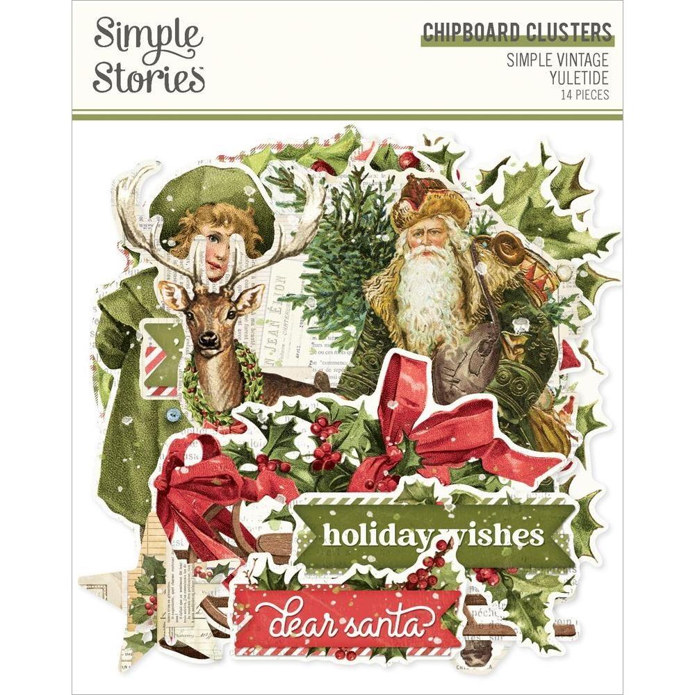 Simple Stories Vintage Yuletide Chipboard Clusters 23229