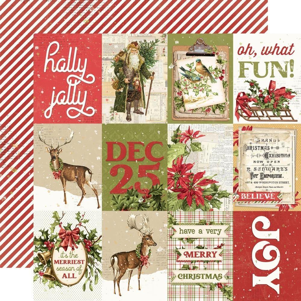 Simple Stories Vintage Yuletide 12 x 12 Collector's Essential Kit 23201 3X4 Elements