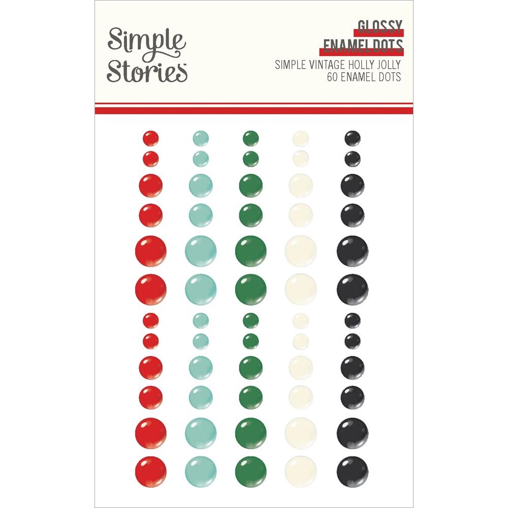 Simple Stories Vintage Holly Jolly Glossy Enamel Dots 23328