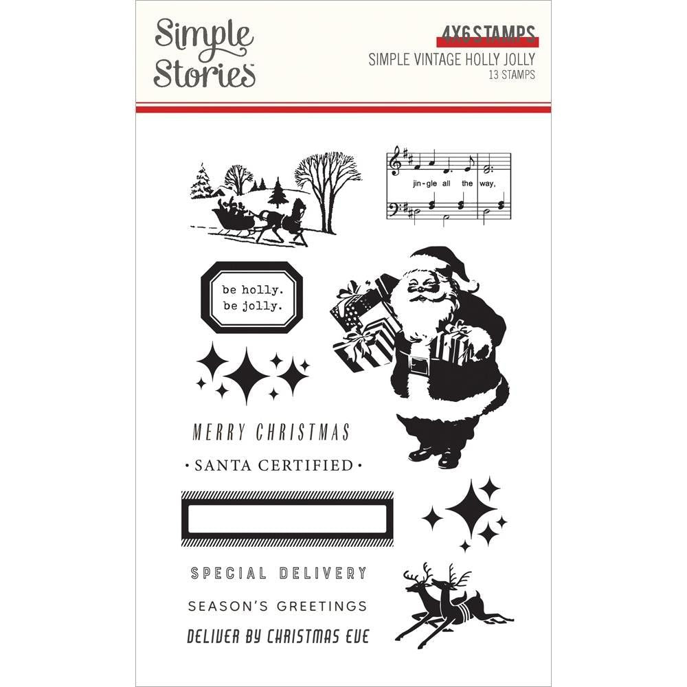 Simple Stories Vintage Holly Jolly Clear Stamps 23316