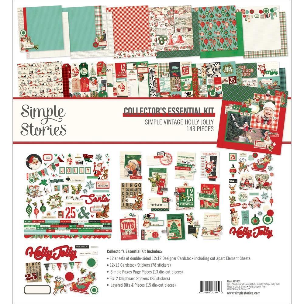 Simple Stories Vintage Holly Jolly 12 x 12 Collector's Essential Kit 23301