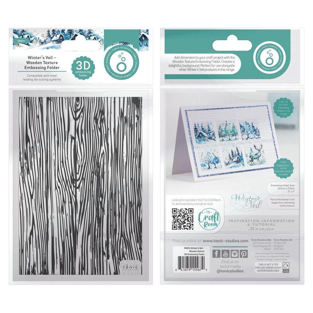 Tonic Wooden Texture Embossing Folder Winter's Veil 5567e Packaging