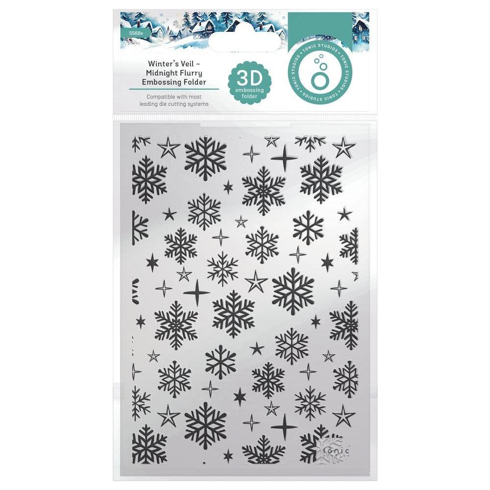 Tonic Midnight Flurry Embossing Folder Winter's Veil 5568e