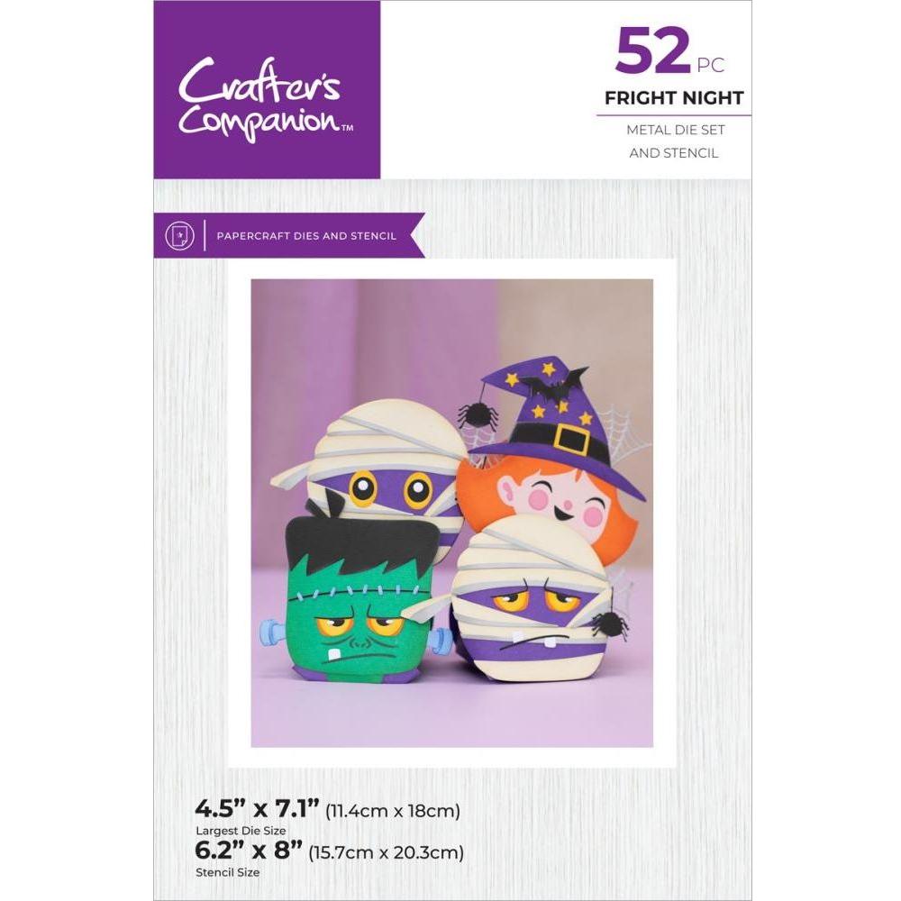 Crafter's Companion Fright Night Treat Boxes Dies And Stencil cc-sten-md-dim-fntb